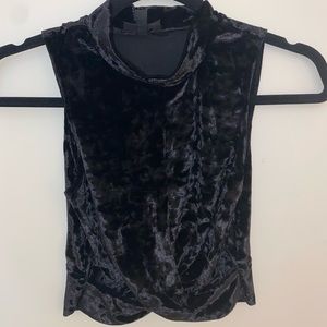 topshop cropped + velvet halter top